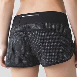 Lululemon Athletica Black and White speed  Shorts size 2 limited edition